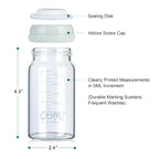 COMI Wide Neck Glass Breastmilk Collection n Storage Bottle, 4 Packs, 6oz - Image 3