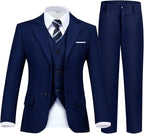Boy's Suit Formal Slim Fit 5 Pieces Suit Set Blazer Vest Pants by Fesenbo