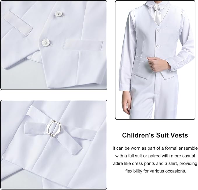 Boys Suit for Kids Teens Formal 5 Piece Tuxedo Suit Set - Image 4