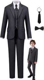 Boys Suit Set Slim Fit Kids Formal Suits Toddler Tuxedo Wedding Prom Classic - Image 7