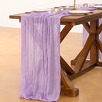 Socomi Lilac Purple Table Runner Spring Easter Cheesecloth Table Runner 170 - Image 3