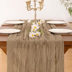 Socomi 4pcs Nude Coffee Table Runner Spring Easter Cheesecloth Table Runner 170 - Image 6