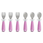 Munchkin® Raise™ Toddler Fork and Spoon Utensil Set, Rest Keeps Tip Off Table by Munchkin