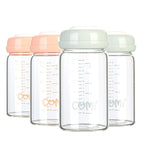 COMI Wide Neck Glass Breastmilk Collection n Storage Bottle, 4 Packs, 6oz by COMI