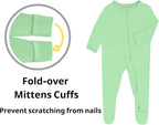 Baby Boy Footed Pajamas with Mittens, Rayon Made from Bamboo Sleepers, 2 Way - Image 3