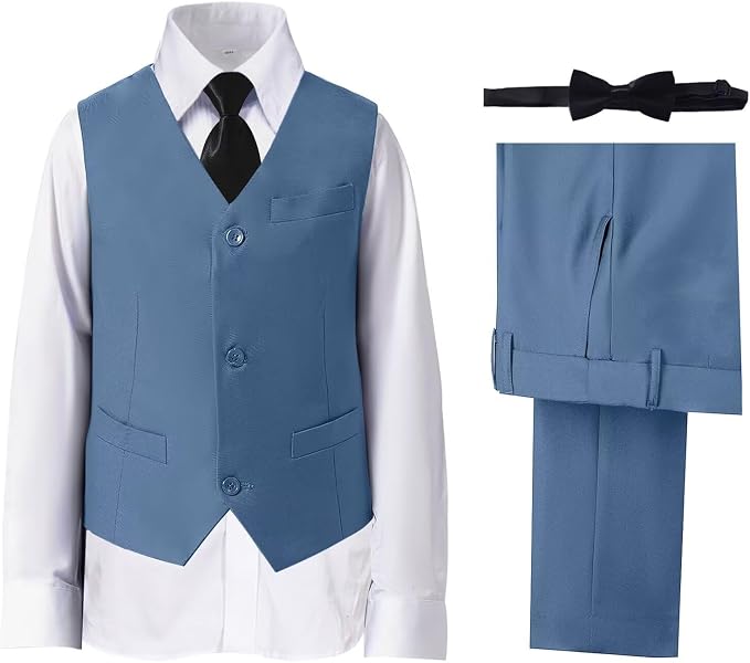 Boys' Suits Formal Slim Fit Tuxedo Boys Vest and Pants Set by DHTS