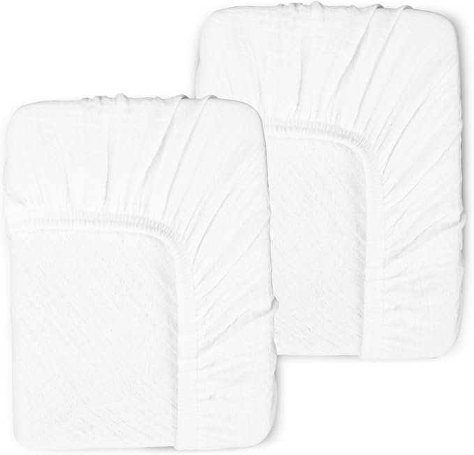 2 Pack Muslin Fitted Crib Sheets by PETREJOIR