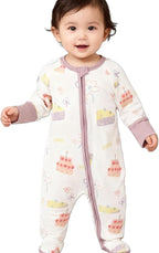 Baby Footed Pajamas with Mittens Rayon from Bamboo 2pcs Newborn Infant 2-way - Image 5