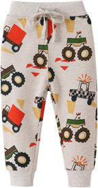 HUAER& Baby Boy's Jogger Pants Dinosaur Car Animal Print Drawstring Elastic - Image 3