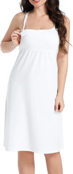 SUIEK 3-Pack Maternity Nursing Nightgown Cotton Breastfeeding Dress Pregnancy - Image 2