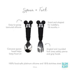 Bumkins Disney Toddler Utensils, Kids Size Fork and Spoon Set, Silicone and - Image 5