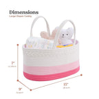 luxury little Diaper Caddy Organizer, Large Cotton Rope Nursery Basket - Image 2