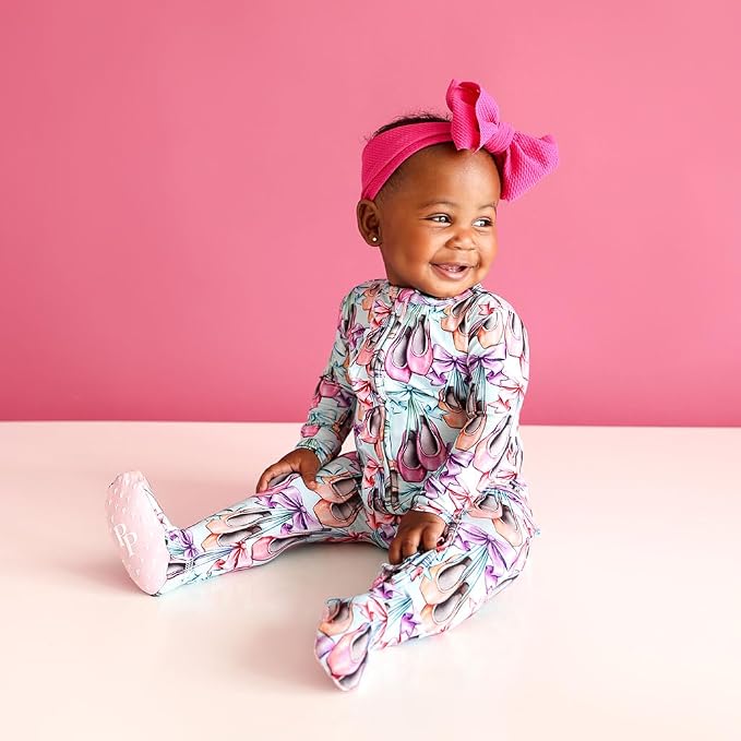 Posh Peanut Footie Pajamas for Baby Girls – Sleepers in Viscose from Bamboo - Image 3