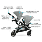 Graco Ready2Grow LX 2.0 Double Stroller Features Bench Seat and Standing - Image 3