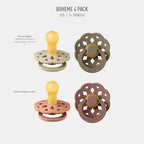 BIBS Boheme Soother 4-Pack. BPA Free Dummy Pacifier, Round Nipple. Natural - Image 2