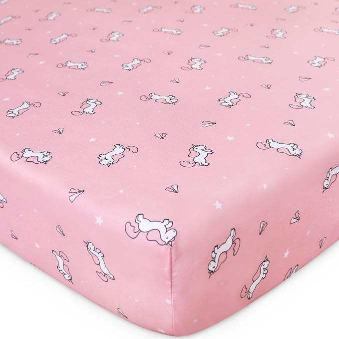 Girl Crib Sheets 2-Pack, Fitted 52'' x 28'' - Image 4