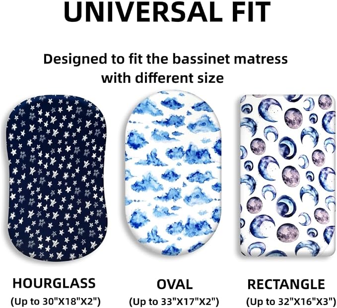 4 Pack Breathable Bassinet Sheets - Image 2