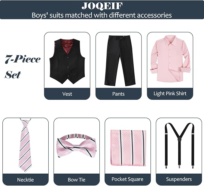 Boys Suits Formal Dress Vest and Pants Set - Image 2