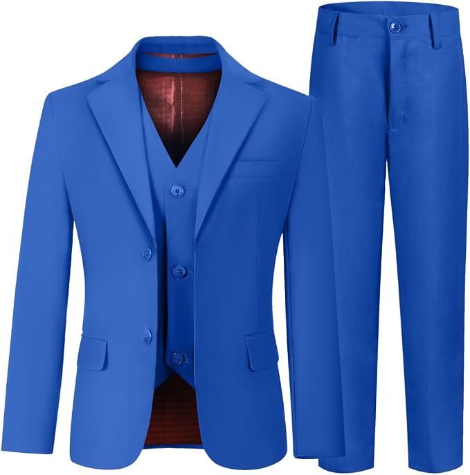 Boys' 3 Piece Suit Set with Suit Jacket, Formal Tuxedos Slim Fit Ring Bearer by Hipfun