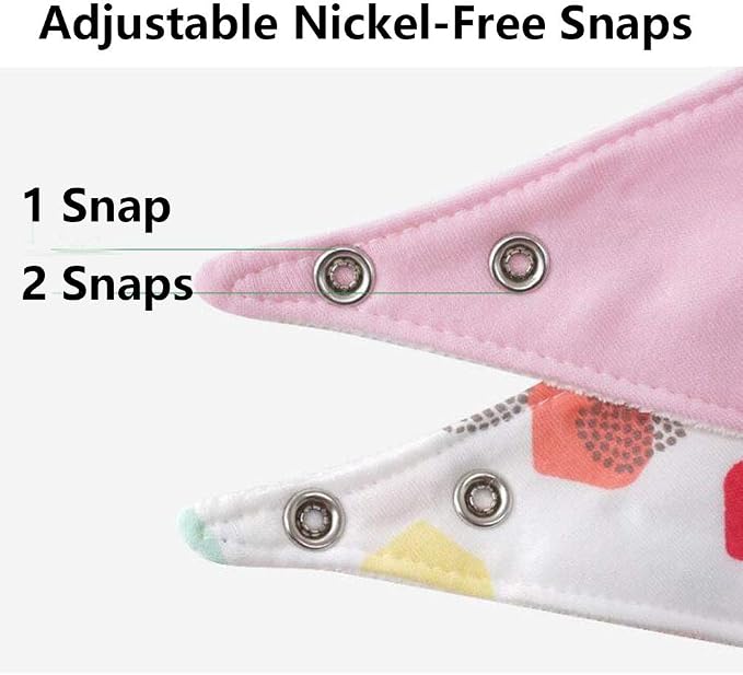 Baby Dribble Bib, Toddler Bandana Bib 3 Packs Super Absorbent Cotton Feeding - Image 2