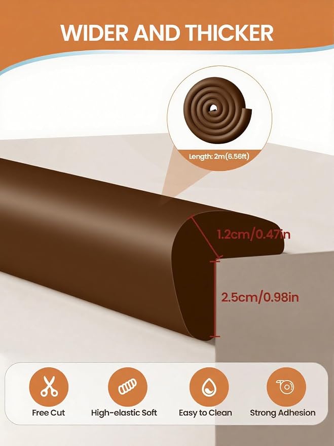 Baby Proof Edge Corner Protector, 6.56FT 0.47''Th L-Shape Furniture Corner & - Image 2