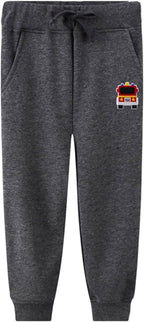 LOKTARC 2 Pack Boys Drawstring Sweatpants Cute Pattern Cotton Sport Jogger Pants - Image 2
