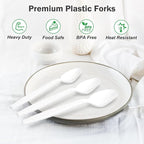 360 Count White Plastic Spoons Disposable, Heat Resistant, Solid and Durable - Image 4