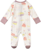 Baby Footed Pajamas with Mittens Rayon from Bamboo 2pcs Newborn Infant 2-way - Image 4