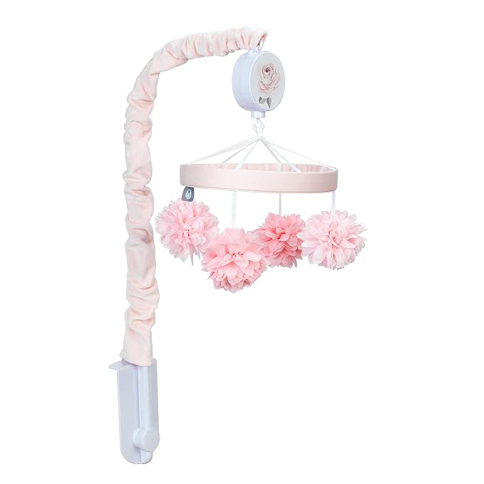 Lambs & Ivy Signature Botanical Baby Pink Floral Musical Baby Crib Mobile - Image 5