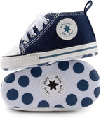 Meckior Baby Girls Boys Canvas Sneakers Soft Sole High-Top Ankle Infant First by Meckior