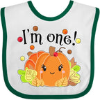 inktastic I'm One- Pumpkin Birthday Autumn Baby Bib by Inktastic