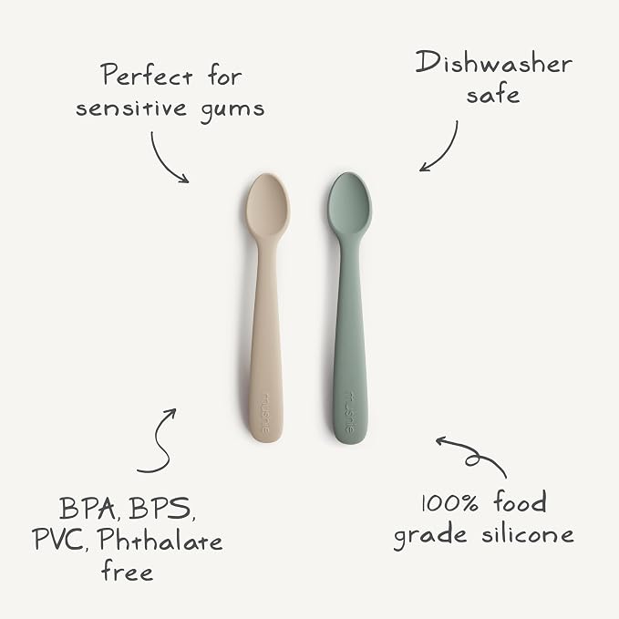 mushie Silicone Baby Feeding Spoons | 2 Pack - Image 8