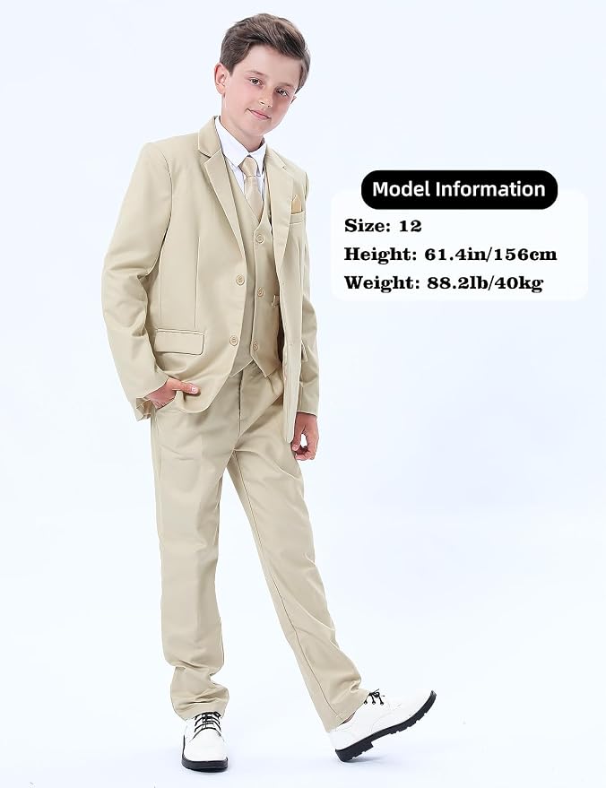 A&J DESIGN Boys 7-Piece Formal Suit Ring Bearer Outfit - Image 2