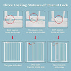 WAOWAO Triple Lock Baby Gate Extra Wide 57.87-62.59" Pressure Mounted Walk - Image 4