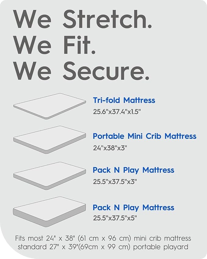 Graco Pack and Play Sheets Fitted, TotBasic Ultra Soft Mini Crib Sheets Boy - Image 7