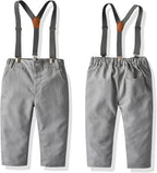 CORATED Toddler Dress Suits Baby Boys Clothes Sets Bowtie Shirts Suspenders - Image 6
