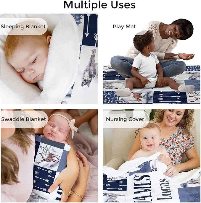 MDPrints Global Woodland Personalized Baby Blankets - Image 3