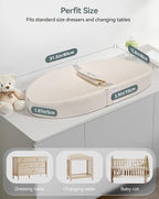 COMOMY Baby Changing Pad with Wipeable & Waterproof PU Cover, Contoured Diaper - Image 5