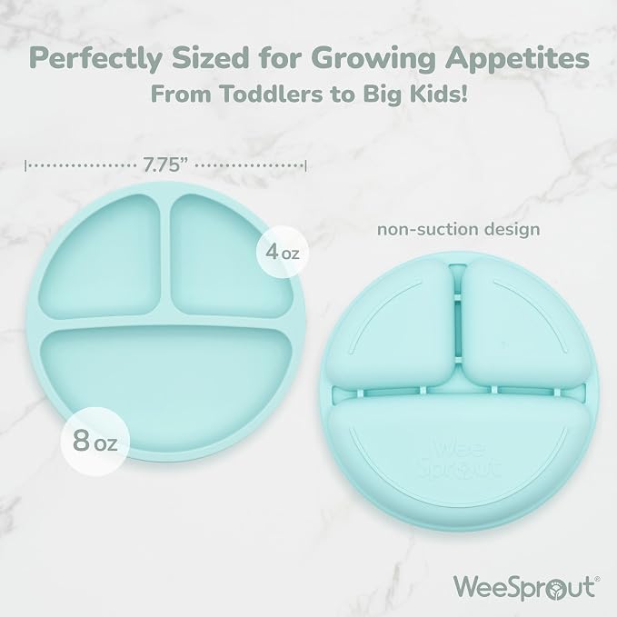 WeeSprout Silicone Plates for Babies & Toddlers 100% Food-Grade Dishes for Self - Image 2