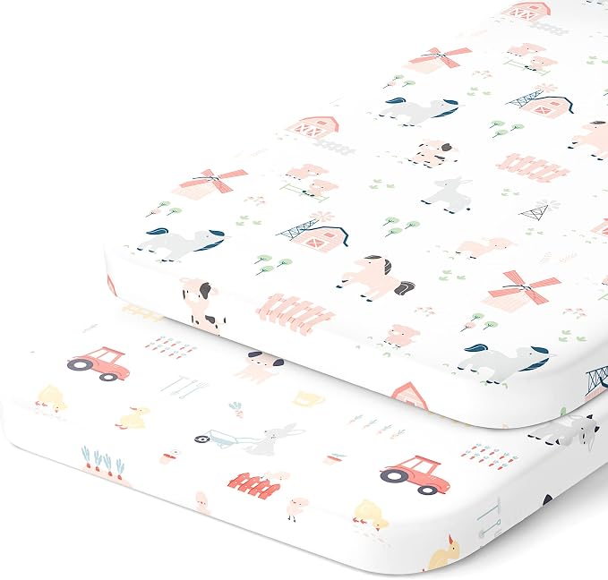 Bassinet Fitted Sheets Compatible by JoeyJoan