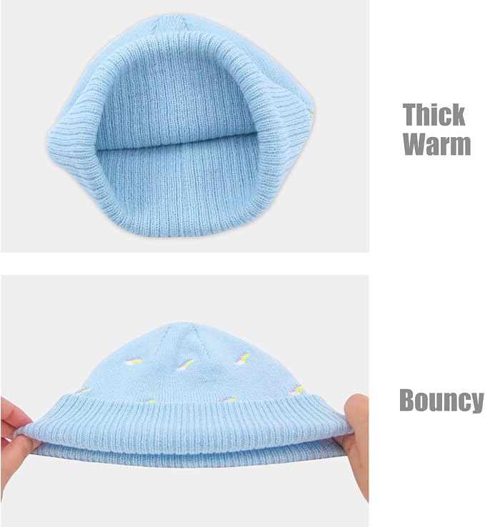 Duoyeree Baby Beanies Toddler Winter Hats Comfortable and Nice Knitted Hats - Image 4