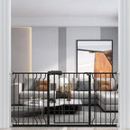 WAOWAO Baby Gate 57.48-62.20" Extra Wide Pressure Mounted Walk Through Swing by WAOWAOBABYSAFETYPRODUCTS