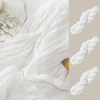 FEXIA 3 Pack White Cheesecloth Table Runner 35x120 Inches by FEXIA