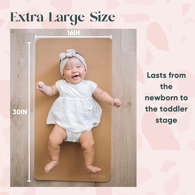 Ava + Oliver Vegan Leather Baby Changing Mat - Image 5