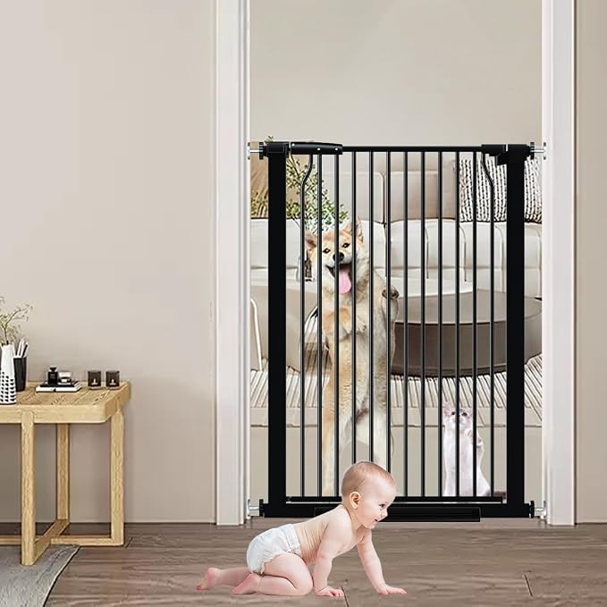 40.55" Extra Tall Dog Gate for Doorways & Stairs, 65.8-68.5" Extra Wide - Image 7
