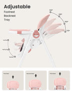 Foldable High Chair with Soft Cushion, High Chairs - Image 2