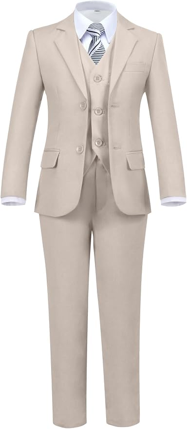 Boys' 5 Piece Formal Suit Set by Hipfun