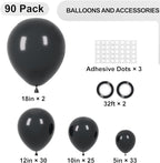 90pack Black Balloons Different Size 18/12/10/5 Inch Black Balloon Garland Arch - Image 2