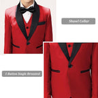 Boys Suit for Toddler Tuxedo Kids Formal Suits Set 5 Pieces Wedding Outfit - Image 5