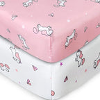 Girl Crib Sheets 2-Pack, Fitted 52'' x 28'' by SpringspiritBedding